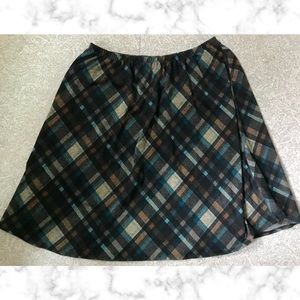 Dressbarn Plaid Elastic Waist Midi Skirt